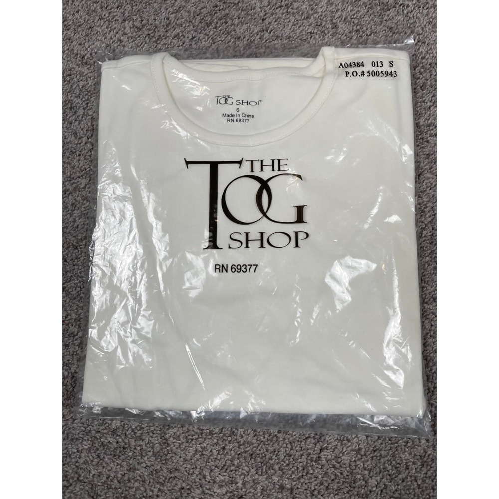 The TOG Shop Shirt Womens Small Ivory‎ Round Neck Short Sleeve Tee Classic Plain